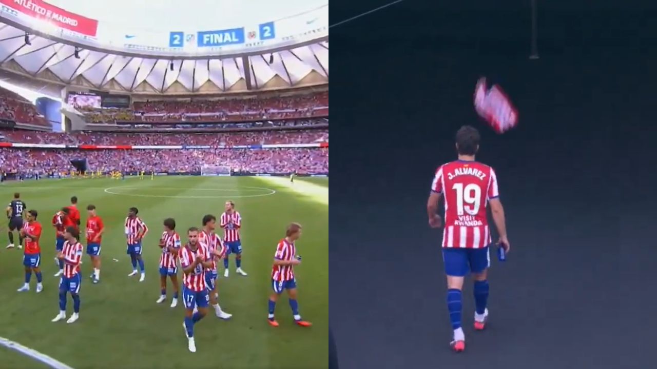 Julián Álvarez sale sin saludar a la afición de Atlético de Madrid