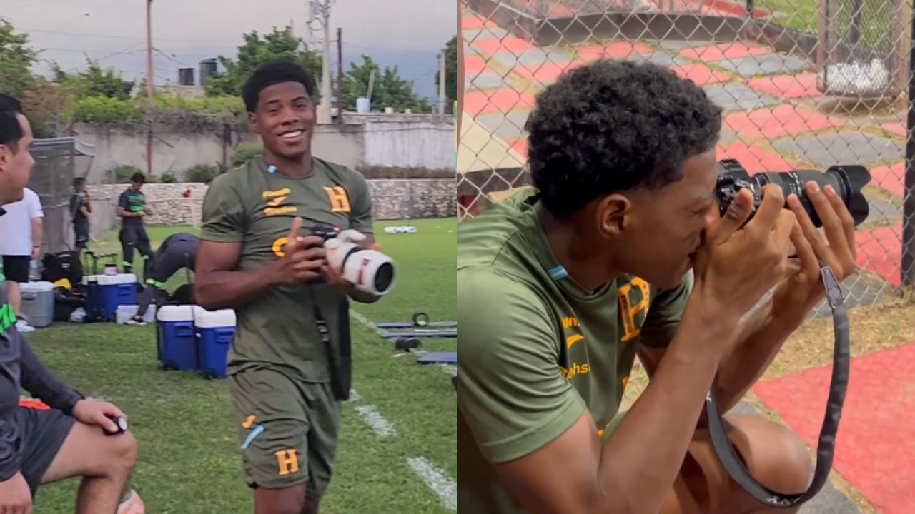 Dereck Moncada comparte sus habilidades con la fotografía en último entreno de Honduras