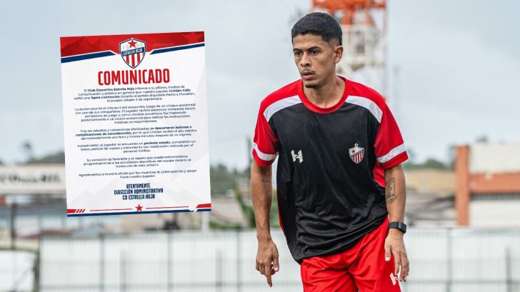 Estrella Roja se pronuncia sobre el estado de salud de Cristian Cálix