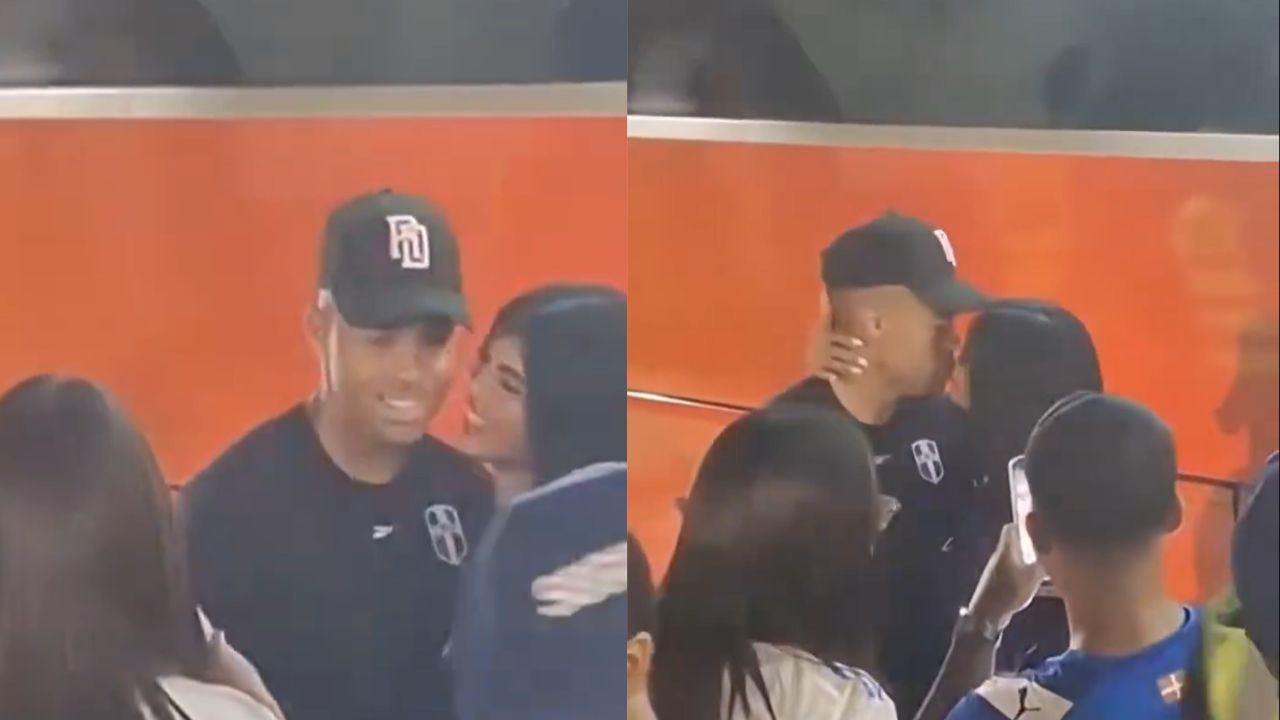 Dominicano Mariano Días se besa con aficionada que le pidió una foto